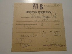 Za492.15 - one of László Kubala's father's documents - receipt 1943 Budapest - Pál Kurjás Kubala
