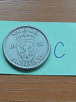 Norway 1 kroner 1954 copper-nickel, #c