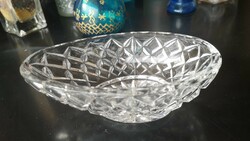 Egg-shaped crystal bowl 15 cm long