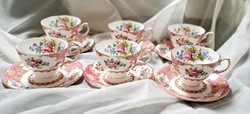 Rarity!!! Charming 6 duo coffee cups royal albert lady carlyle