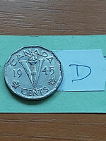 Canada 5 cents 1945 vi.King George, chrome plated steel #d