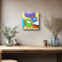 Edit voros: cubist poppies abstract painting