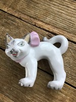 Régi Capodimonte porcelán kézzel festett macska figura