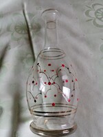 Gorgeous red speckled glass bottle