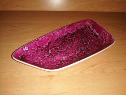 Hollóháza purple chandelier glazed porcelain bowl (29/d)