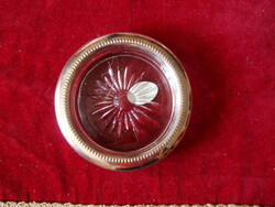 Crystal, silver-plated Australian ashtray, unused