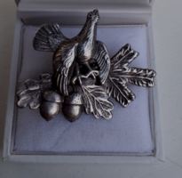 Nice condition silver plated hunting hat badge