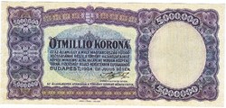 Magyarország 5000000 korona REPLIKA 1924 UNC