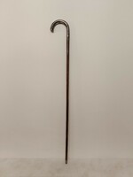 Antique Walking Cane, 1800s British Silver Handle, Theater, Film Costume Accessory, Dented 240 8437