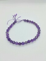 Faceted half strand amethyst mineral pearl 6 mm ( aaaa )