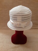 Elegant Italian women's summer hat with a short brim in nice condition with branding on the inside and certificate