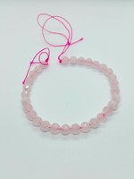 Faceted half strand rose quartz mineral pearl 6 mm ( aaaa )