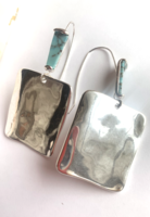 Robert lee morris: silver, turquoise earrings in original box-
