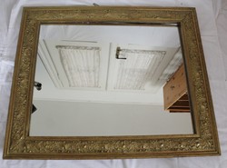 Old antique gilded carved wooden framed mirror 2.