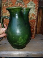 Csákvár folk glazed earthenware jug