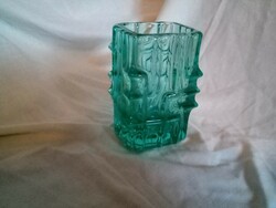 Green Czech glass vase