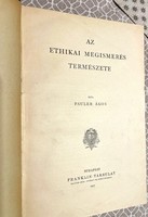 Pauler Ákos: Az ethikai megismerés természete - régi antikvár könyv, Franklin 1907.