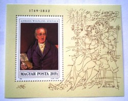 B161 / 1982 Festmény - Goethe blokk postatiszta