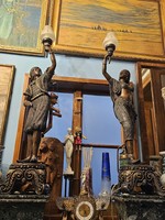 Unique pair of old statues - lamps (allolampa)