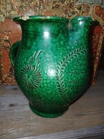 Csákvár folk glazed earthenware jug