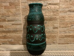 Iparművész jelzett váza fekete-türkizzöld