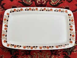 Hollóházi porcelain steak serving plate tray flower pattern serving plate