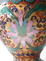 Vintage oriental compartment enamel, fire enamel copper vase