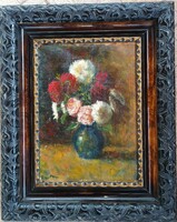 Attributed to József Koszta (1861-1949) _ flower still life - oil / canvas painting