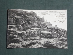 Képeslap, Postcard,Francia Côte d'Emeraude,Rochers sculptés de Rothéneuf, faragott szikla