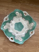 Antique openwork green silver porcelain offering,