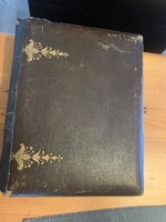 Antique 17-page photo album with leather binding