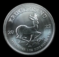 Krugerrand silver color coin, South Africa