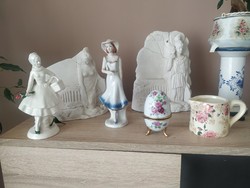 Sale! Action! Porcelain girl, woman, Faberge egg, fireplace, standing ornament for sale!