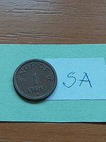Norway 1 cent 1957 vii. Haakon, bronze sa