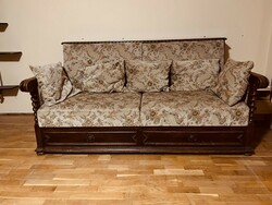 Kolóniál kihúzható, ágyazható kanapé