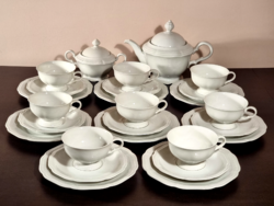 *Hutschenreuther 8-person porcelain tea/breakfast set, around the middle of the xx.Sd.