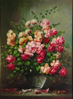 1Q657 Károly Szegvár: rosy flower still life