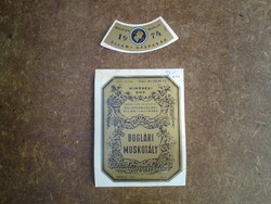 Old wine label - Boglár Muscat 1974