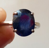 925 Silver sapphire ring. 8 USA
