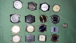 Antique old and newer watches, watch parts - cases, structures, dials - together according to the pictures 1.