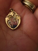 Golden Virgin Mary pendant