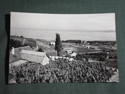 Postcard, Badacsony, kisfaludy house panorama, Balaton from a bird's eye view