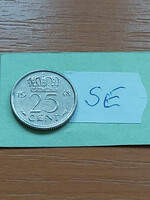 Netherlands 25 cents 1948 Queen Wilhelmina, nickel se