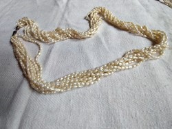 Eight-row twisted cultured pearl necklace