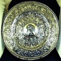 Monumental, antique silver wall bowl, hanau, ca. 1890!!!