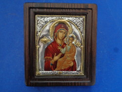 Ez egy Bizánci ikon válogatott másolata, fára festve és 950 sterling ezüsttel burkolva