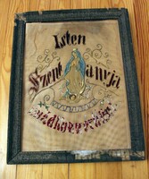 Old embroidered holy picture