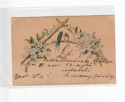 H:107 antique bird greeting card with long address 1900