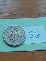 English England 6 pence 1961 ii. Erzsébet, copper-nickel, sg