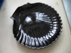 Fekete üveg kagyló forma tányér